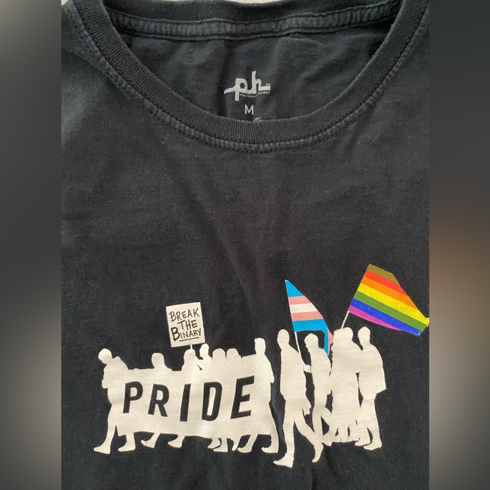 Break the Binary LGBTQ+ black Women’s T-shirt, Medium, pride parade shirt